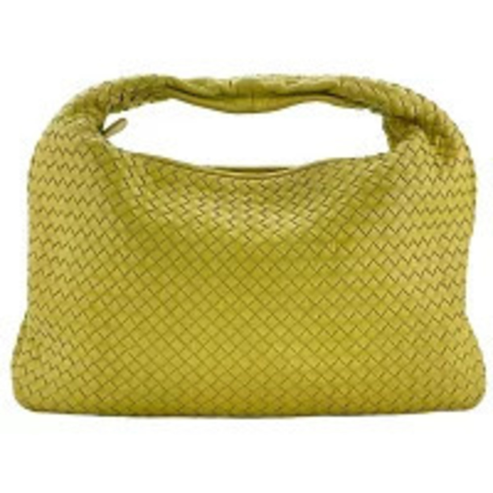 Bottega Veneta leather intrecciato handbag yellow